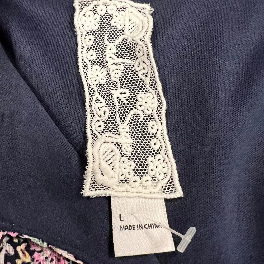 Sadie & Sage Women's Floral A-Line Dress Long Sleeve Size Large Above Knee - Picture 8 of 9